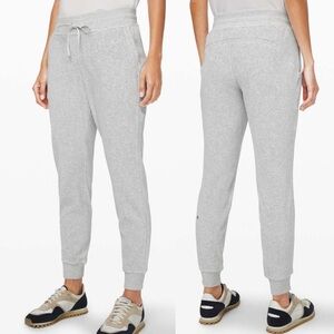 Lululemon Warm Down Jogger Velour Heathered Core Ultra Light Grey Sz 2